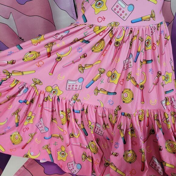 Blackmilk Sailor Moon Dress Medium Pink Kawaii Ruffle Summer Party Cosplay Prom - Picture 11 of 13